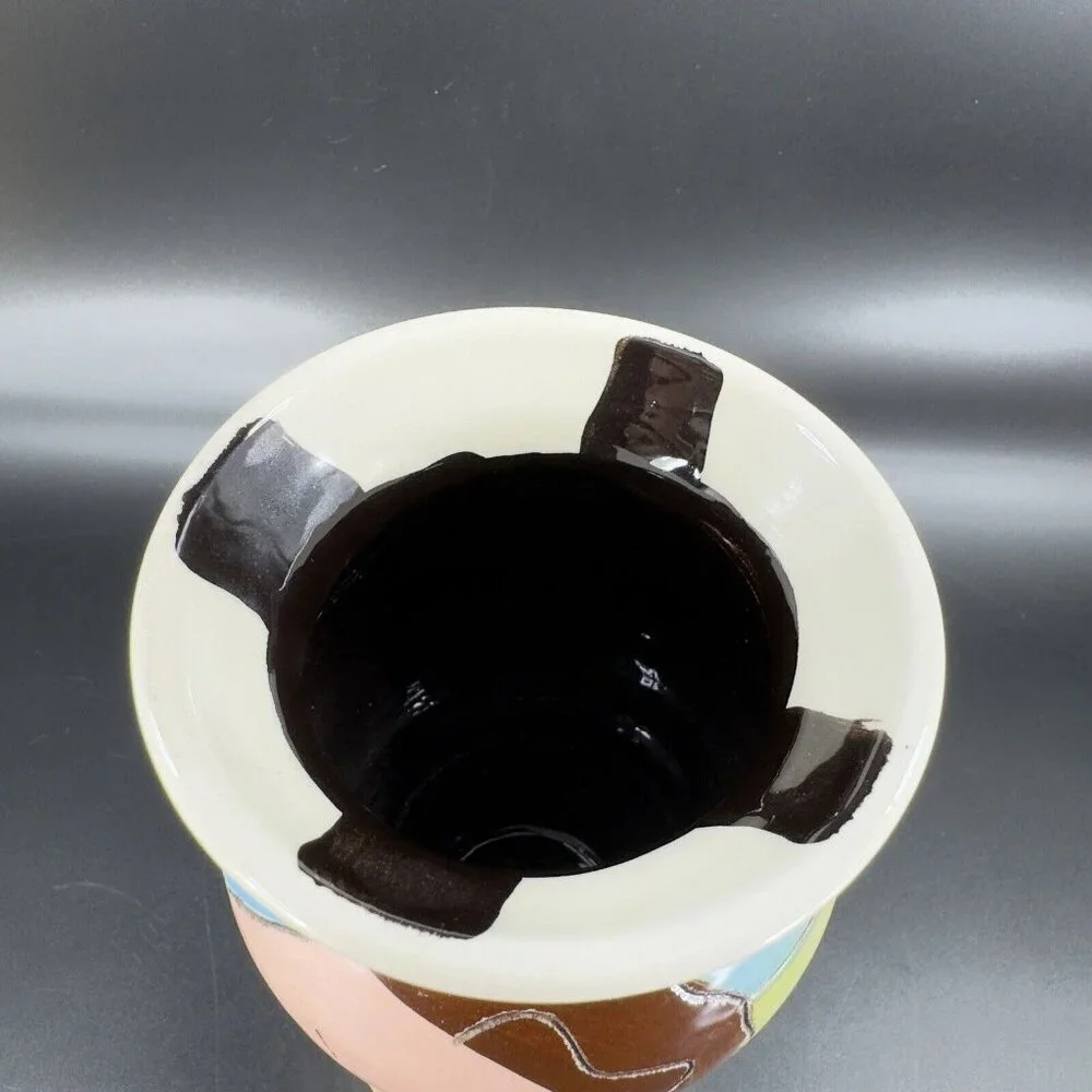Sandra Magsamen Art Pottery Vase‎ Laugh Out Loud and Laugh Often Artist Signed